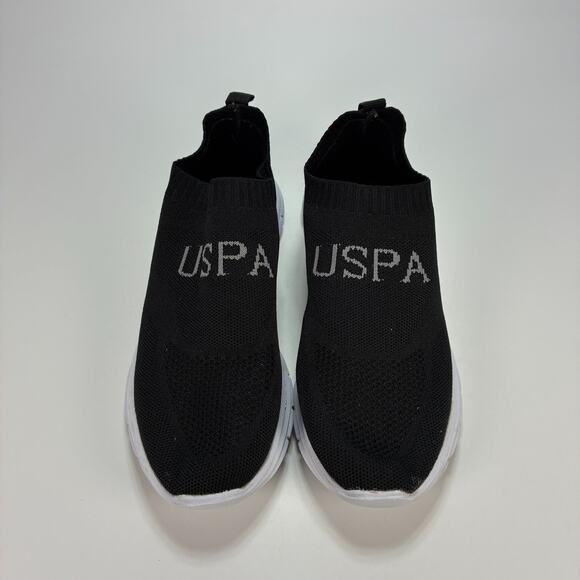 U.S. Polo Assassin Black White Slip On Sneakers NW7046 FEY-K Women's Size 9 - Picture 3 of 9